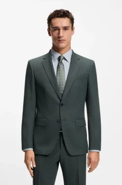 Slim-fit blazer in patterned stretch wool
