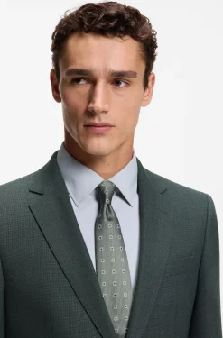 Slim-fit blazer in patterned stretch wool