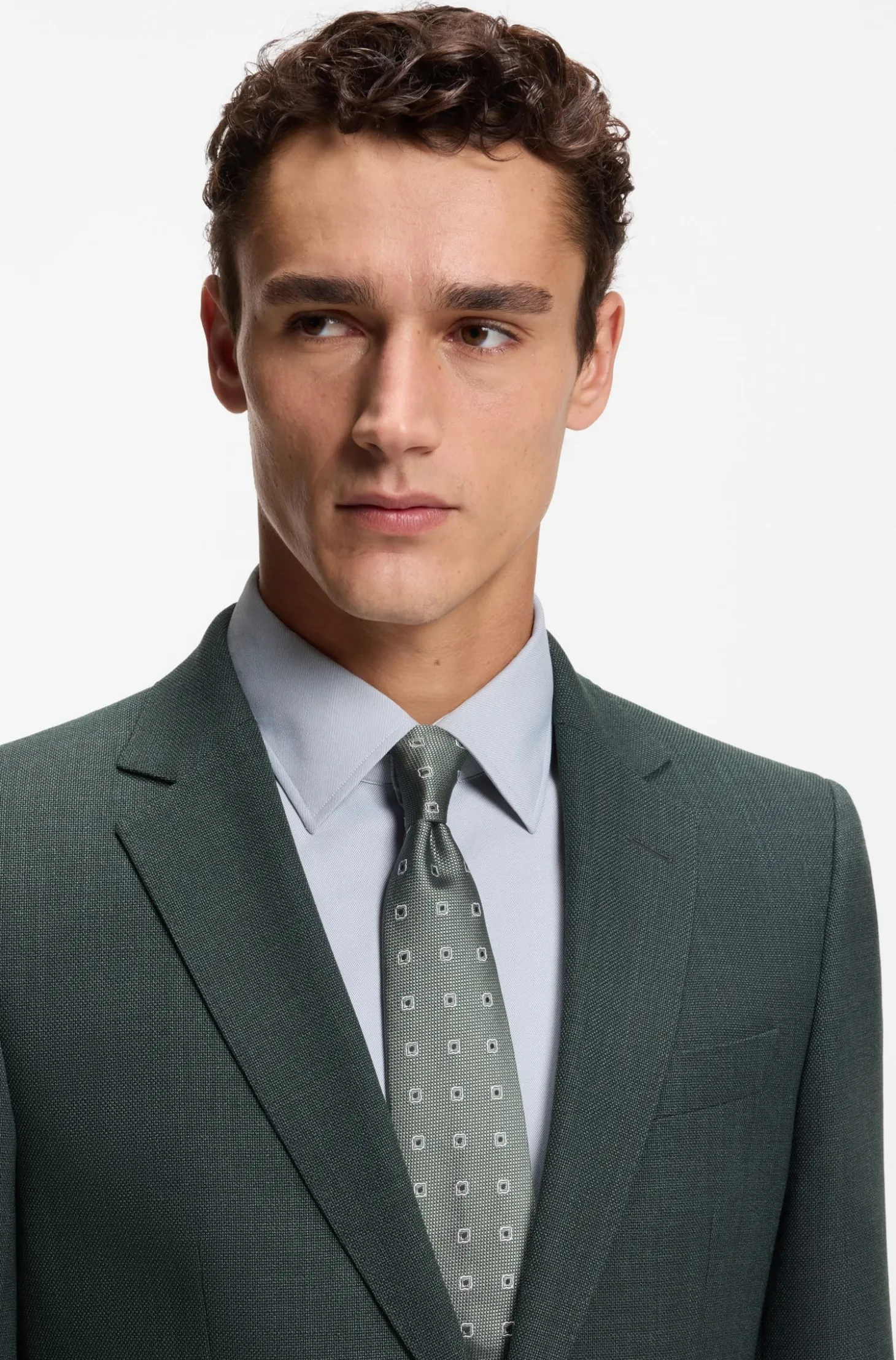 Slim-fit blazer in patterned stretch wool