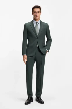 Slim-fit blazer in patterned stretch wool