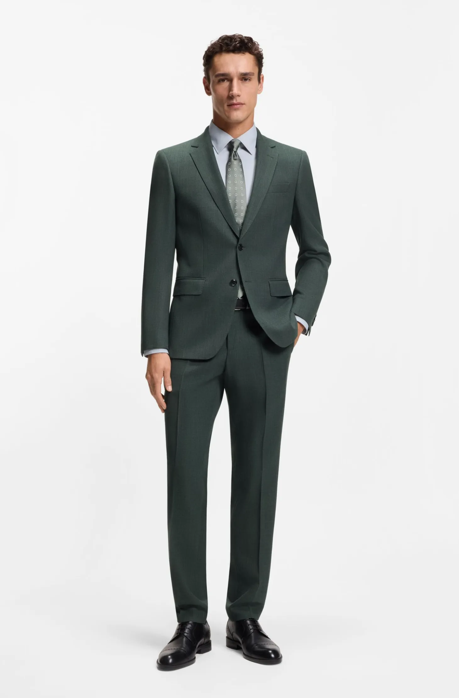 Slim-fit blazer in patterned stretch wool