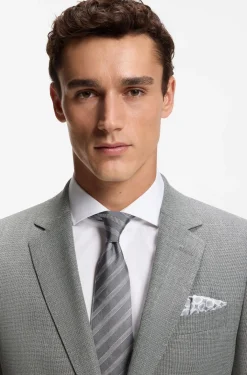 Slim-fit blazer in patterned stretch wool