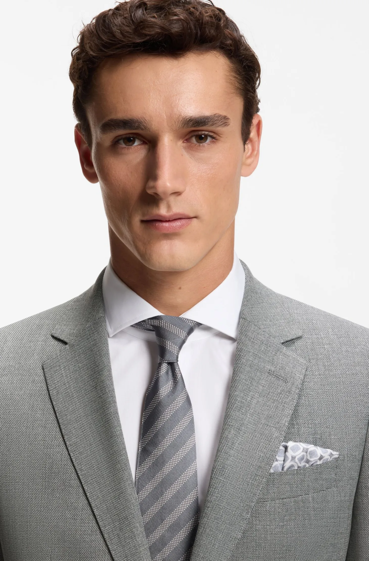 Slim-fit blazer in patterned stretch wool