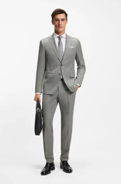 Slim-fit blazer in patterned stretch wool
