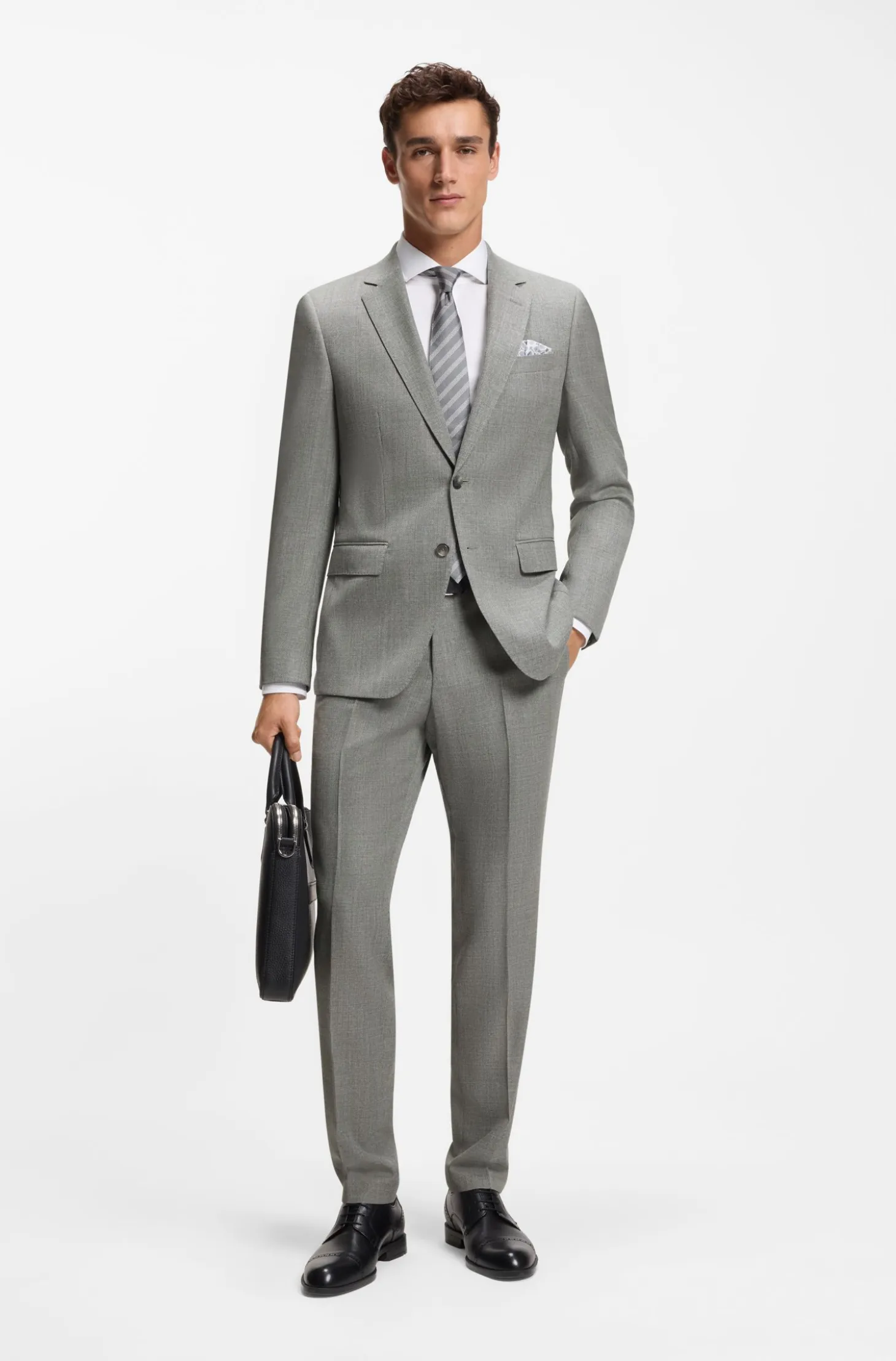 Slim-fit blazer in patterned stretch wool