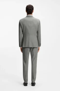 Slim-fit blazer in patterned stretch wool