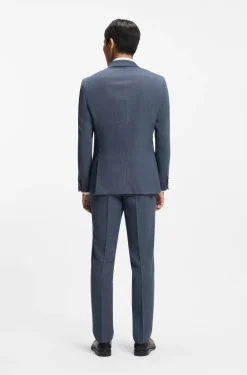 Slim-fit blazer in patterned stretch wool