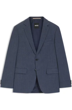 Slim-fit blazer in patterned stretch wool