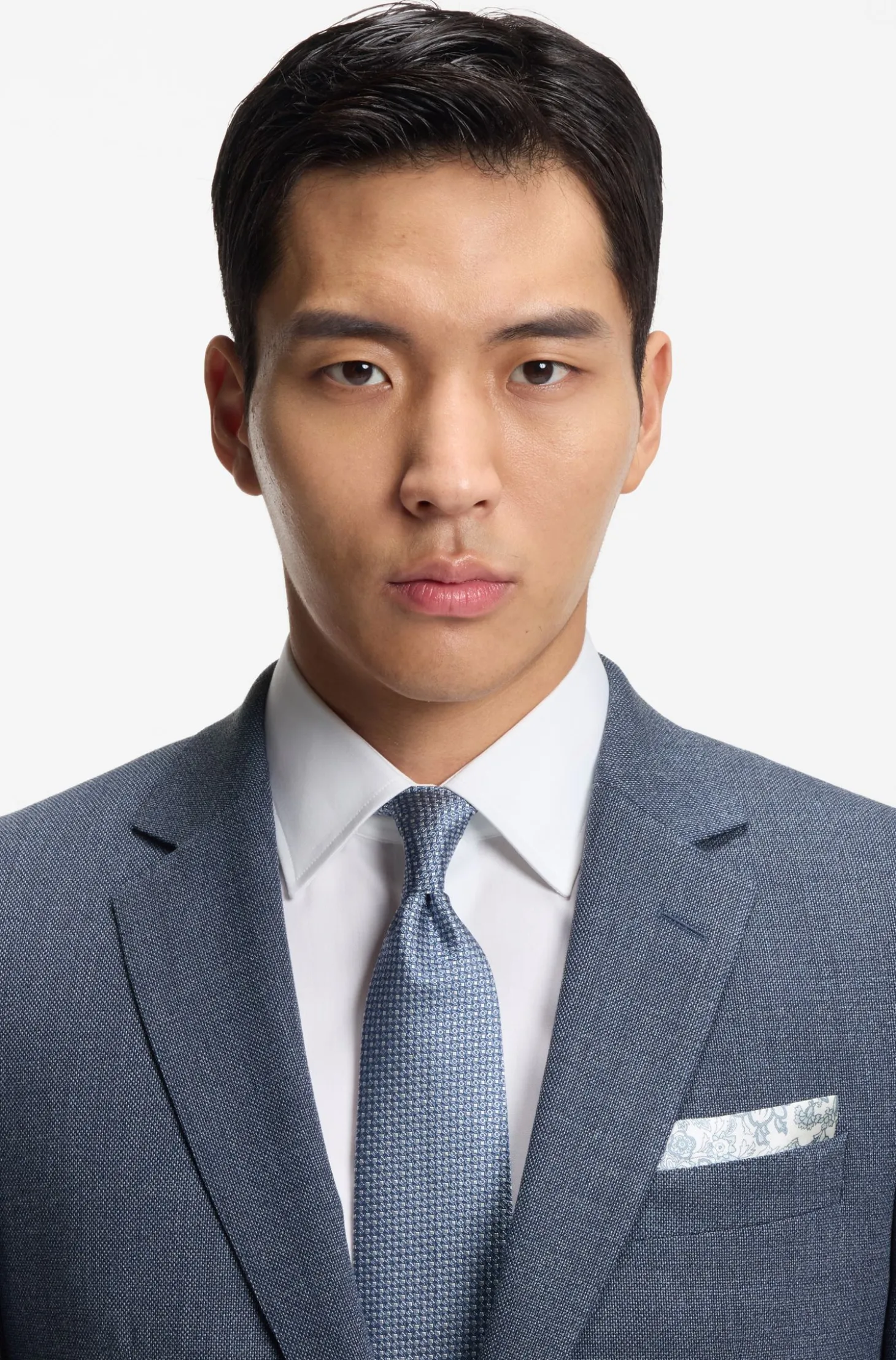 Slim-fit blazer in patterned stretch wool