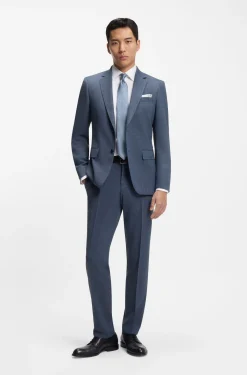 Slim-fit blazer in patterned stretch wool