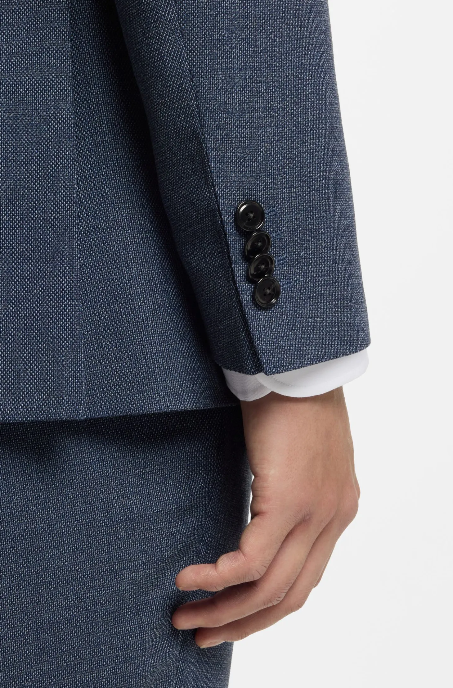 Slim-fit blazer in patterned stretch wool