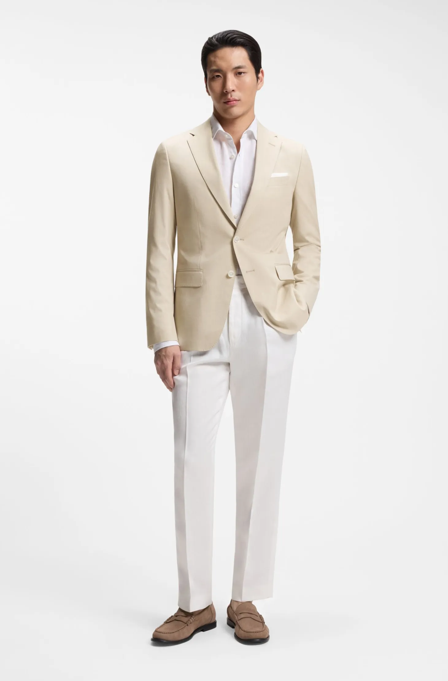 Slim-fit blazer in stretch chiffon