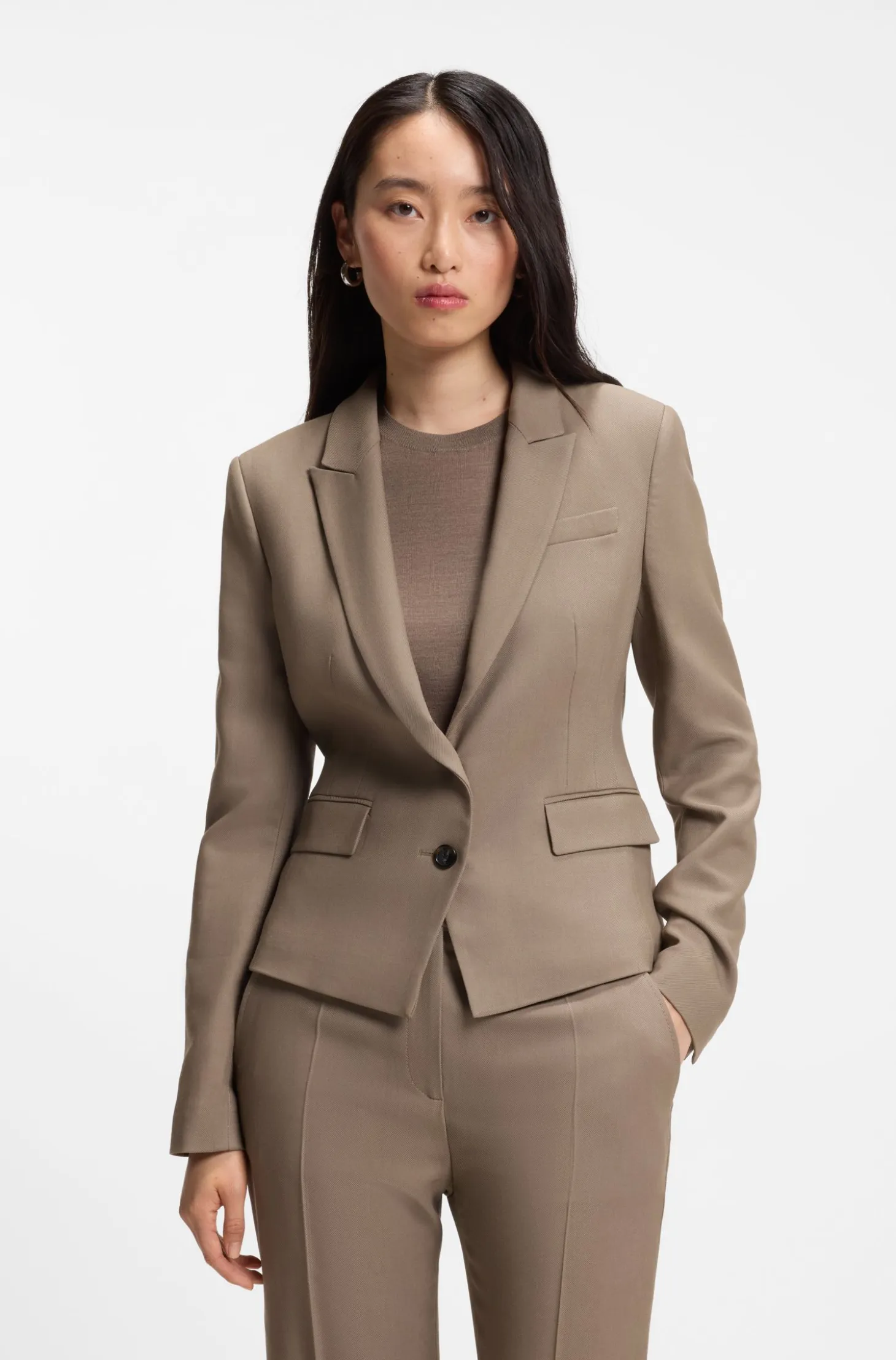 Slim-fit blazer in stretch gabardine