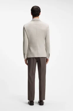 Slim-fit blazer in virgin wool and cotton