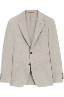 Slim-fit blazer in virgin wool and cotton