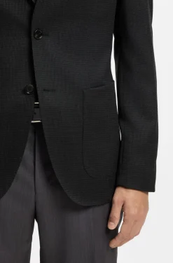 Slim-fit blazer in virgin wool and silk