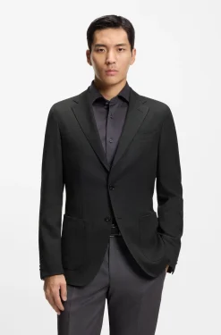 Slim-fit blazer in virgin wool and silk