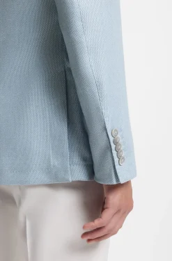 Slim-fit blazer in wool, silk and linen