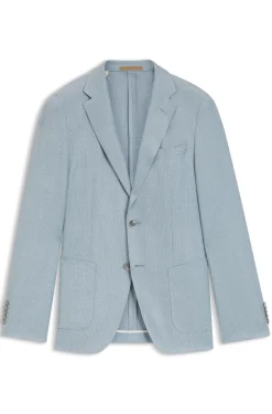 Slim-fit blazer in wool, silk and linen