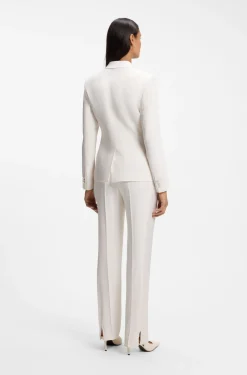 Slim-fit blazer with single-button closure