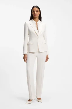 Slim-fit blazer with single-button closure