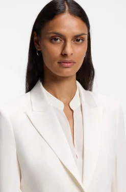 Slim-fit blazer with single-button closure