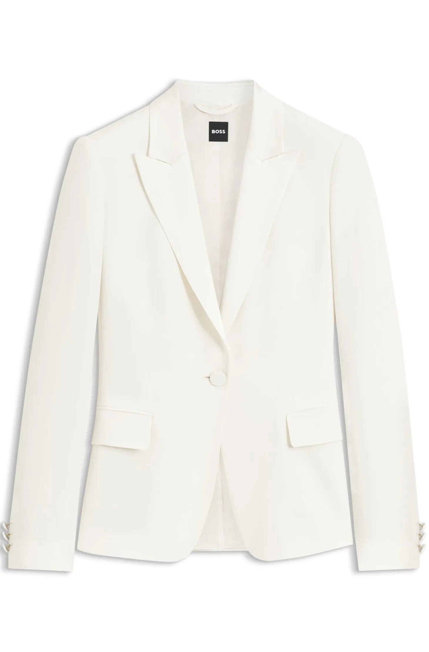 Slim-fit blazer with single-button closure