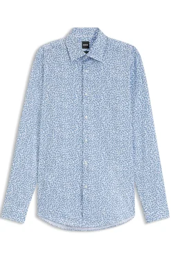 Slim-fit business shirt in stretch poplin