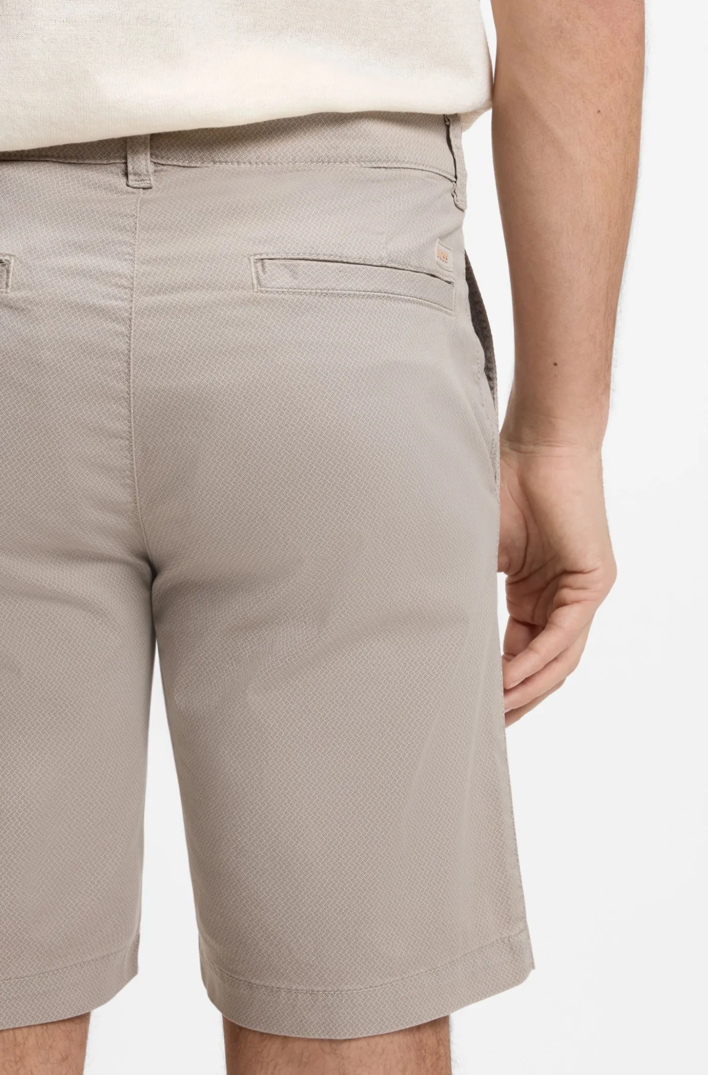 Slim-fit chino shorts in printed stretch cotton