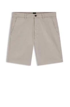 Slim-fit chino shorts in printed stretch cotton