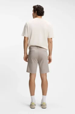 Slim-fit chino shorts in printed stretch cotton