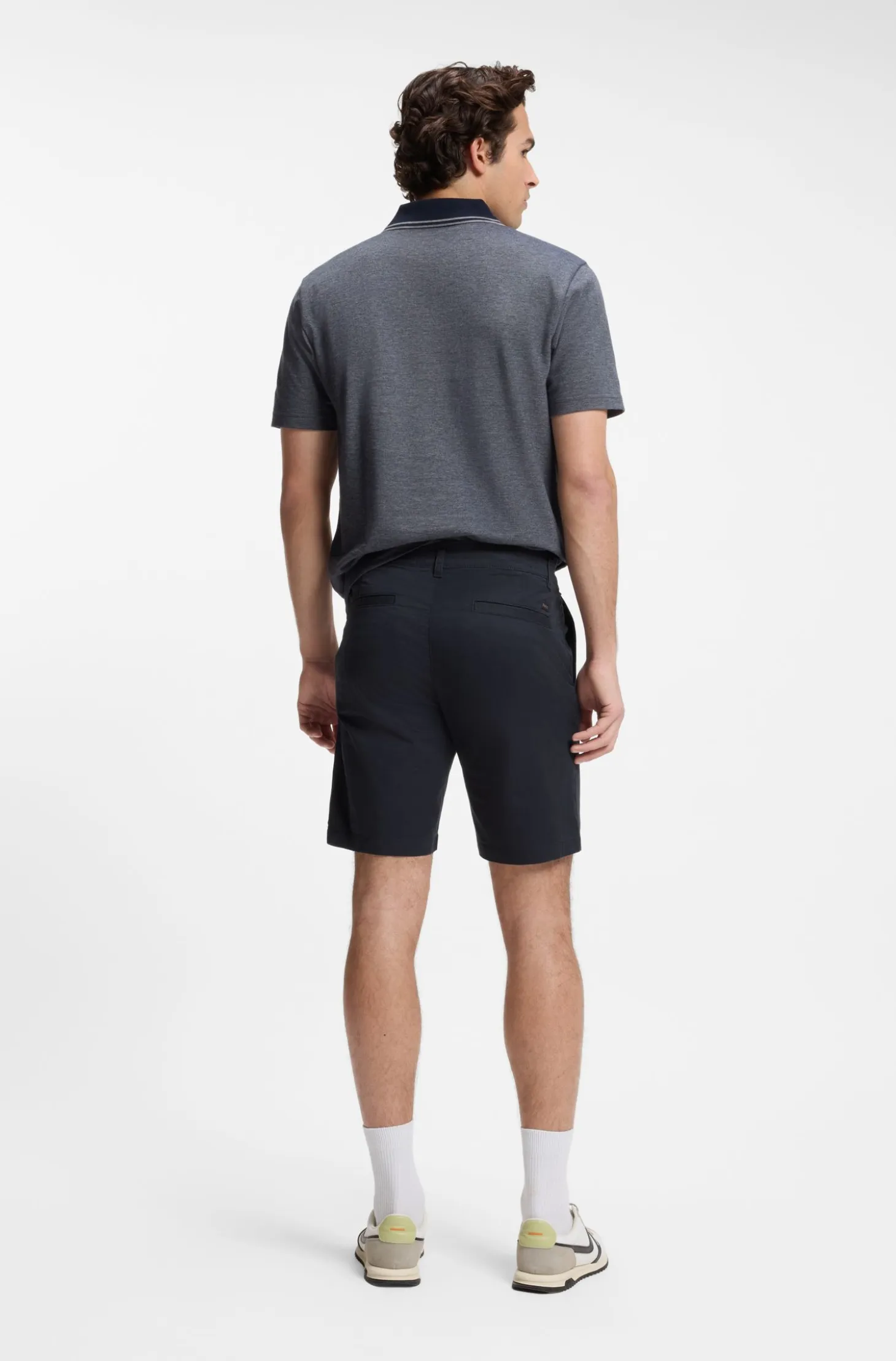 Slim-fit chino shorts in printed stretch cotton