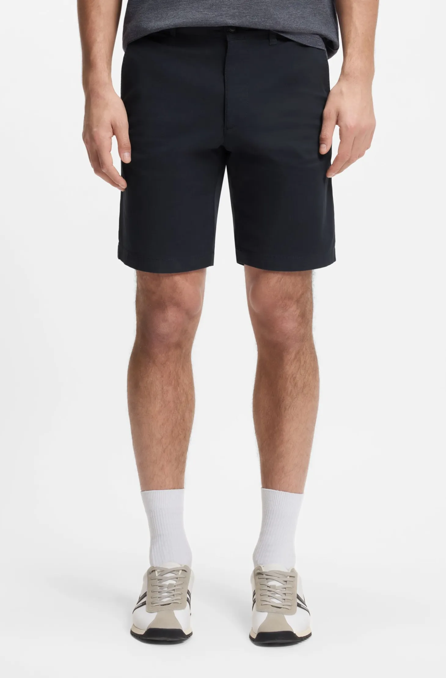 Slim-fit chino shorts in printed stretch cotton