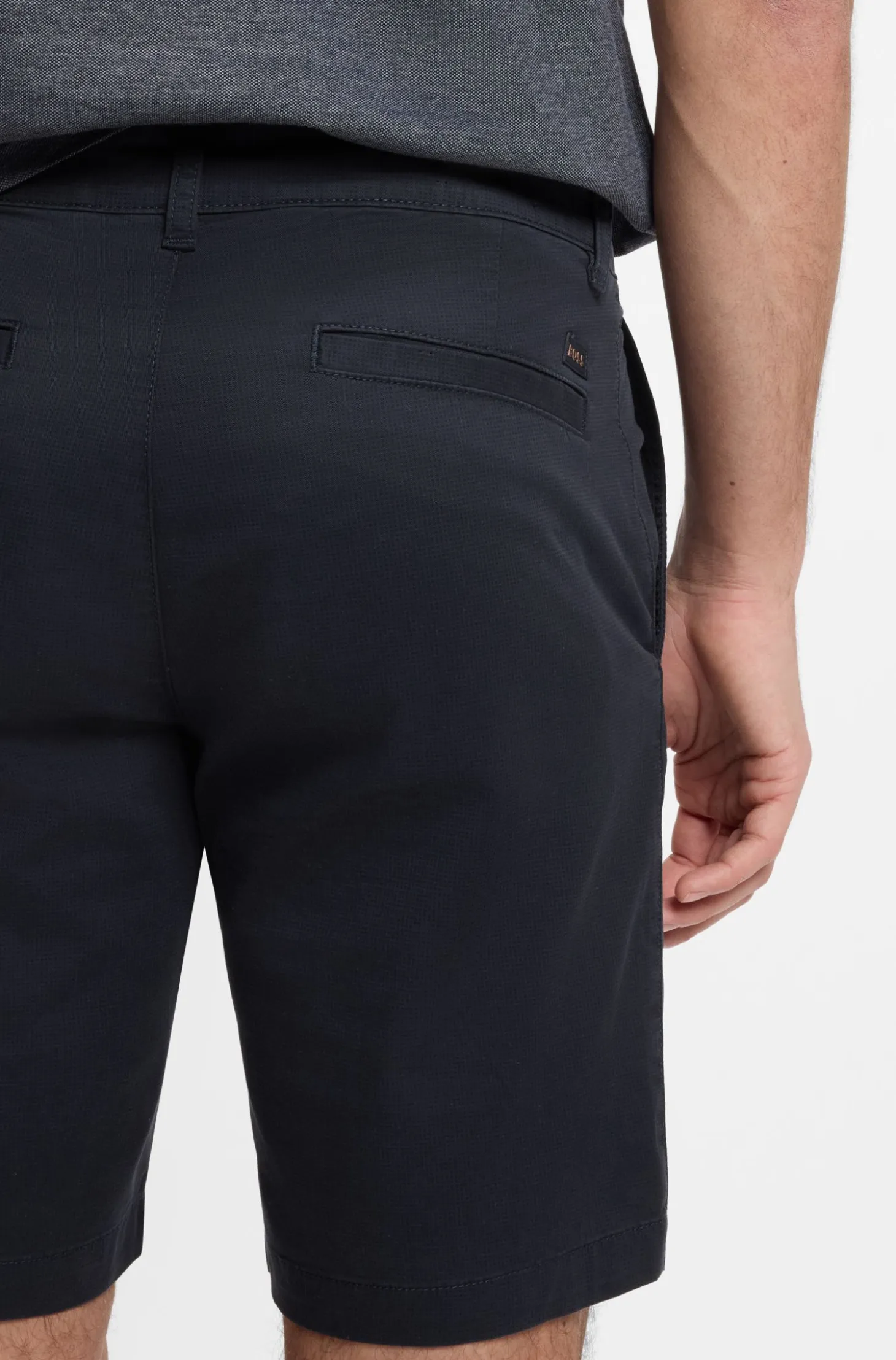 Slim-fit chino shorts in printed stretch cotton