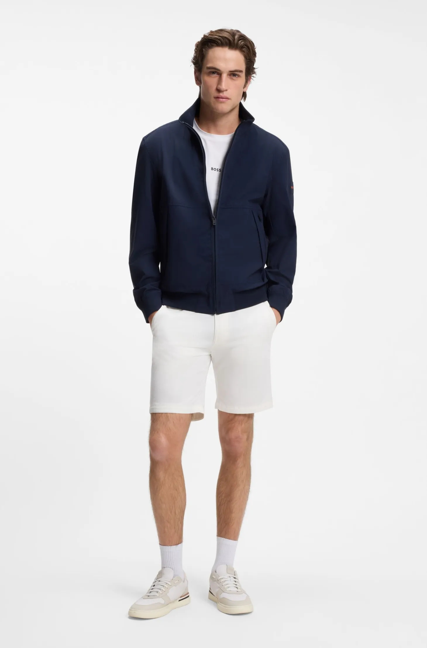 Slim-fit chino shorts in stretch cotton