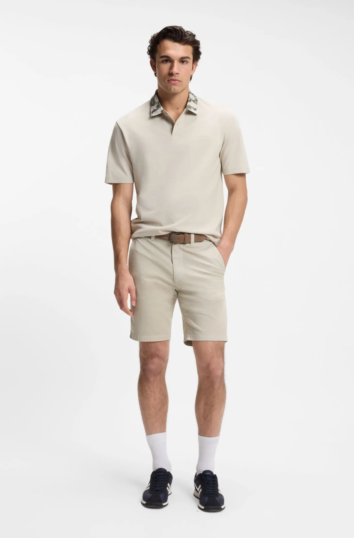 Slim-fit chino shorts in stretch cotton