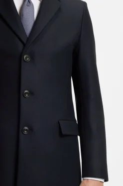 Slim-fit coat in a wool blend with cashmere