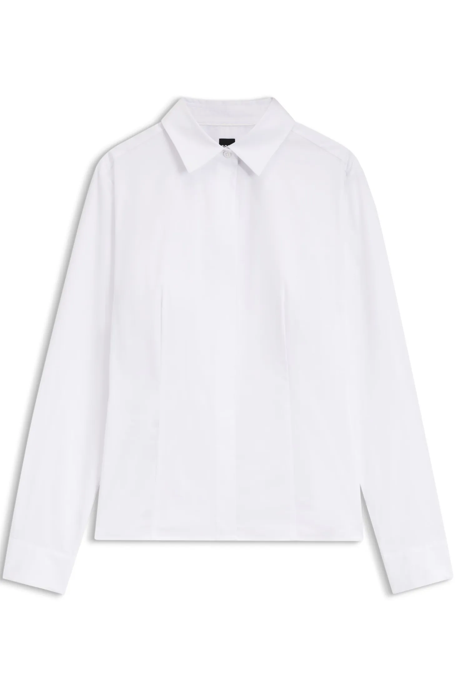 Slim-fit cotton-blend blouse with side zip