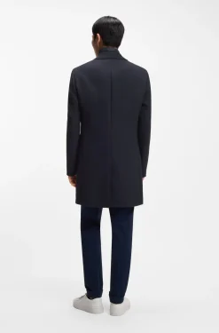 Slim-fit cotton-blend coat with detachable padded inner