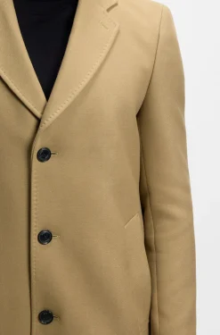 Slim-fit cotton-blend coat with detachable padded inner