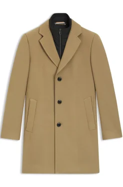Slim-fit cotton-blend coat with detachable padded inner