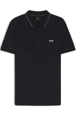 Slim-fit cotton piqué polo shirt with logo