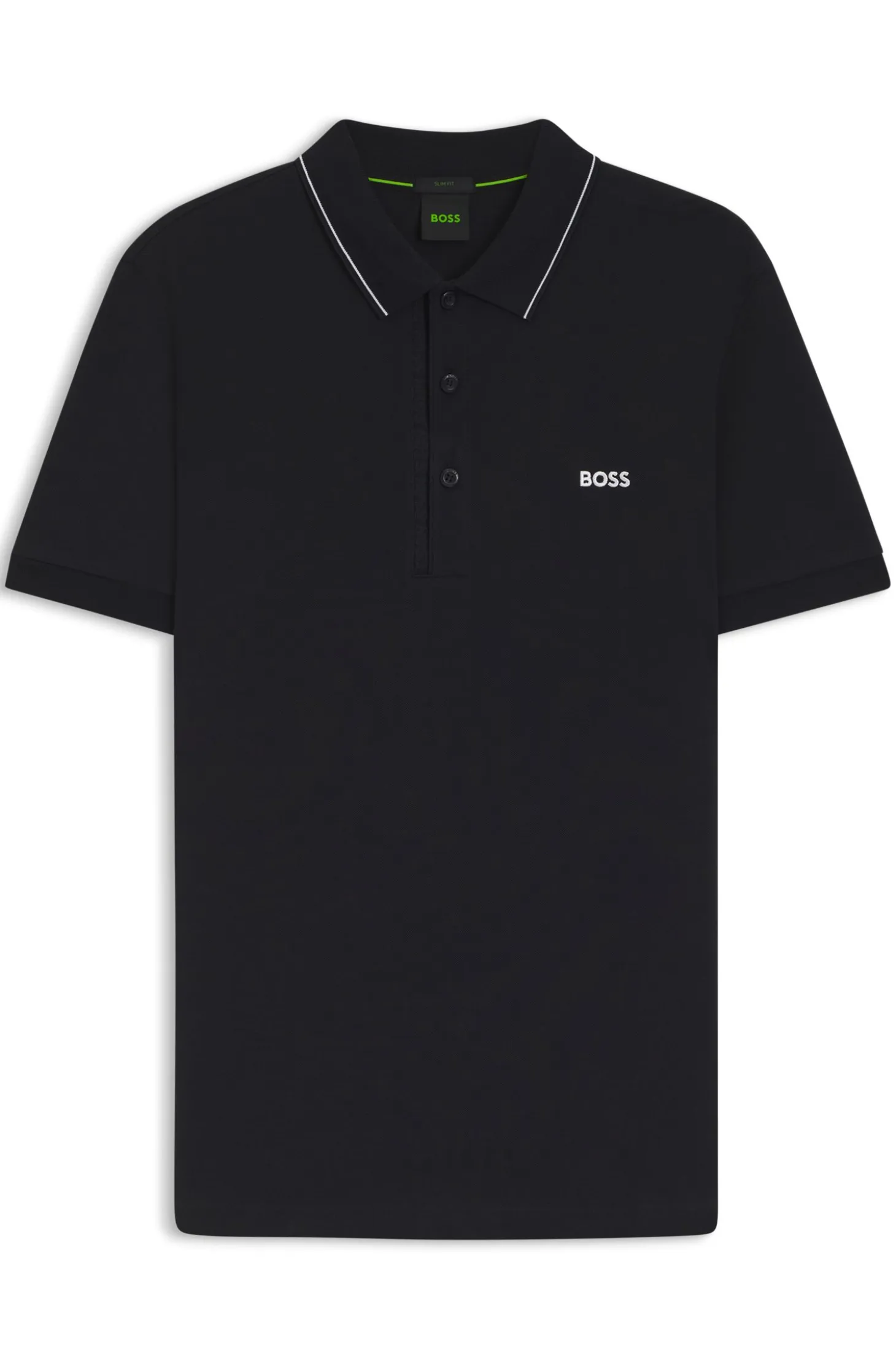 Slim-fit cotton piqué polo shirt with logo