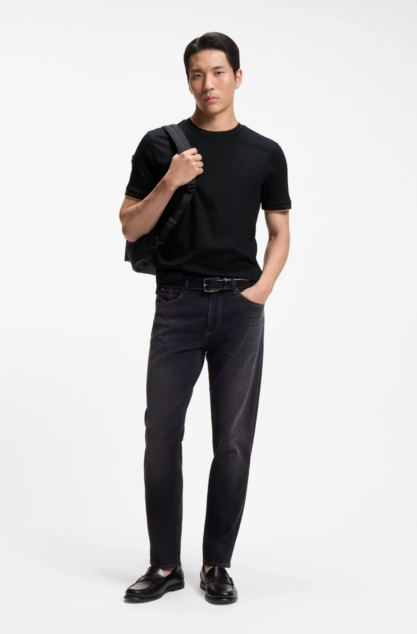 Slim-fit cotton T-shirt with crew neck