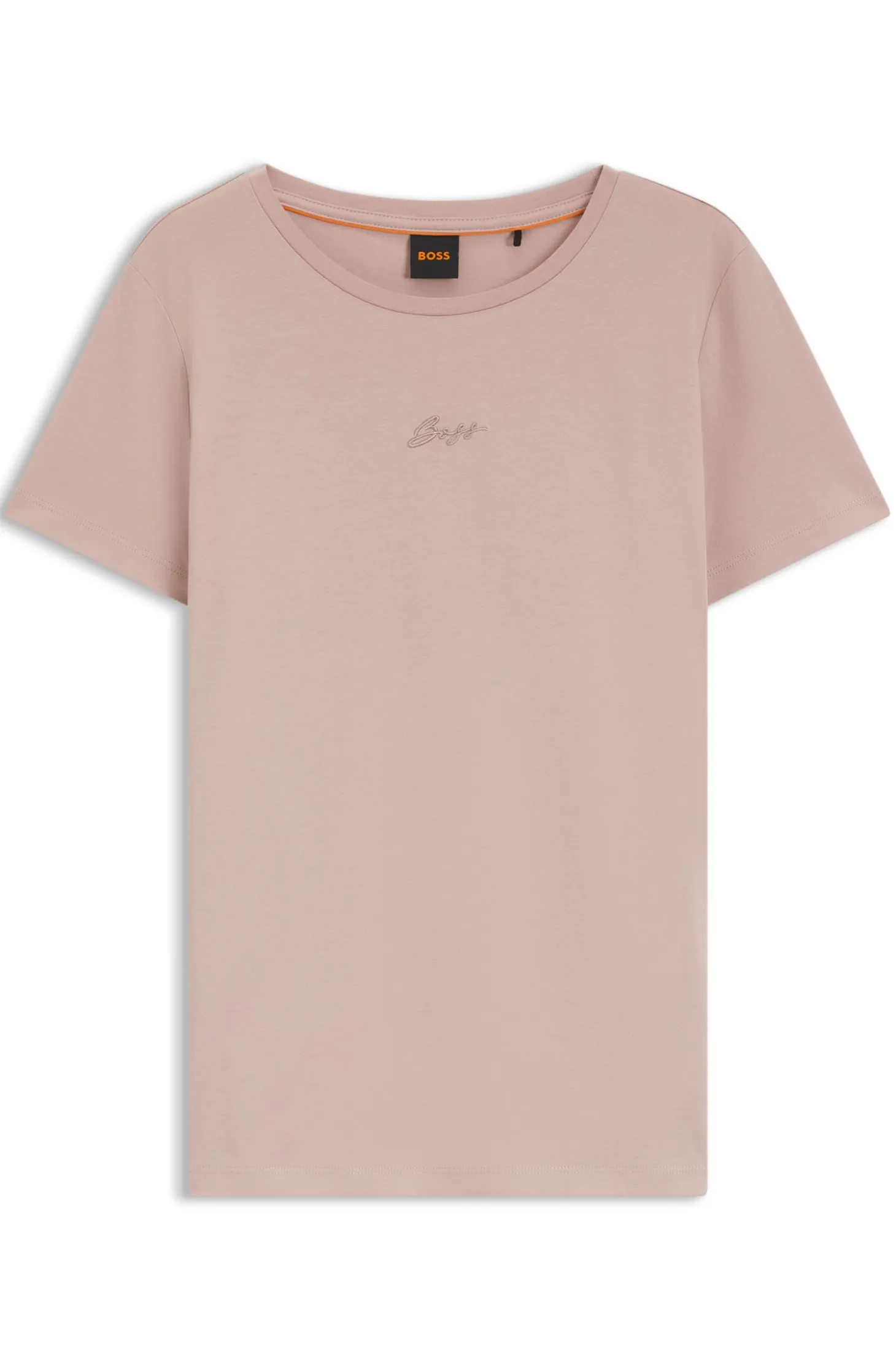 Slim-fit cotton T-shirt with handwritten logo embroidery