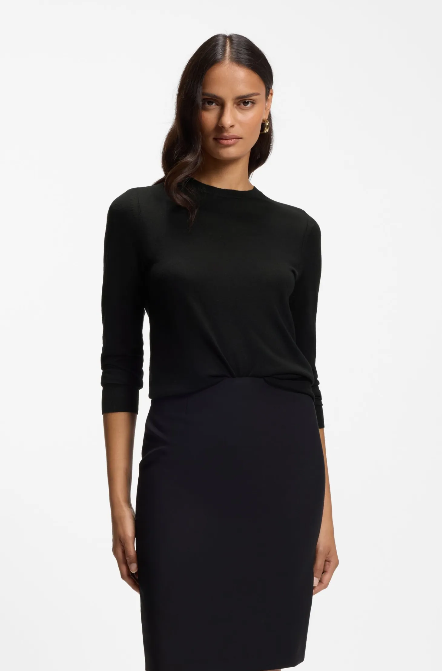 Slim-fit crew-neck sweater in merino wool
