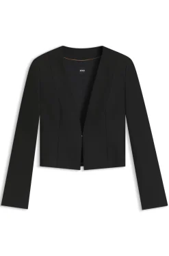 Slim-fit cropped jacket in stretch fabric