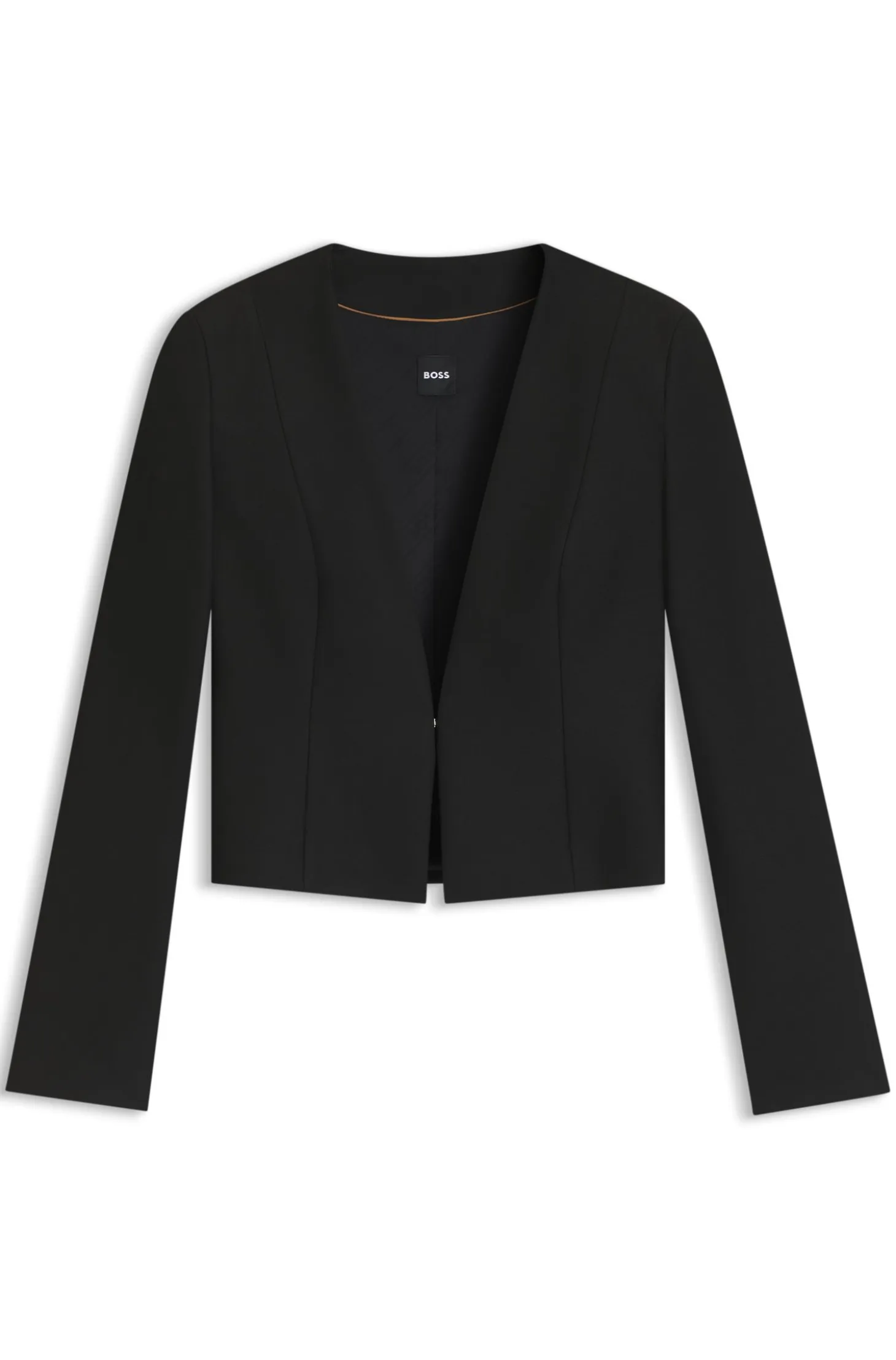Slim-fit cropped jacket in stretch fabric