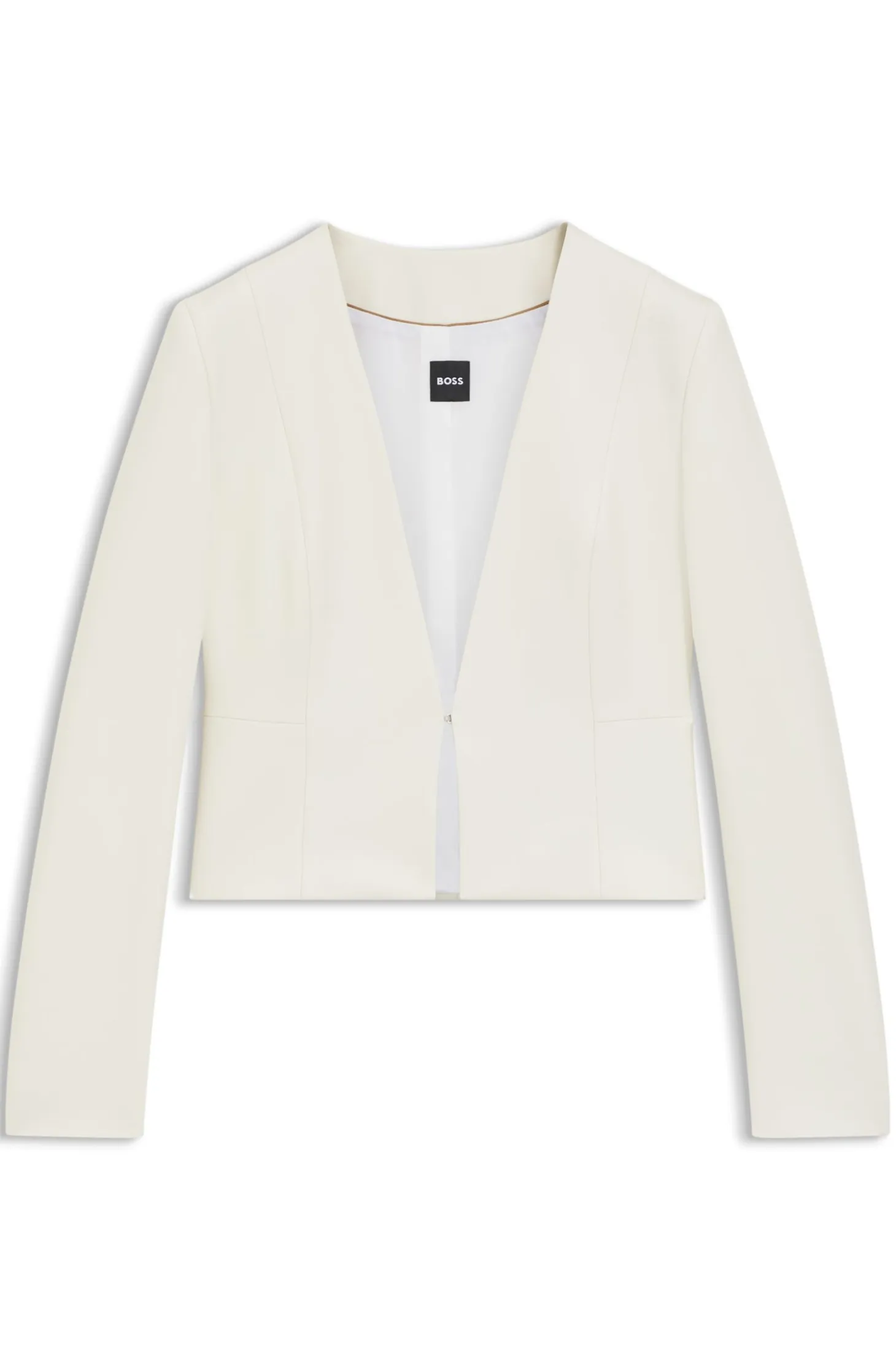 Slim-fit cropped jacket with collarless styling