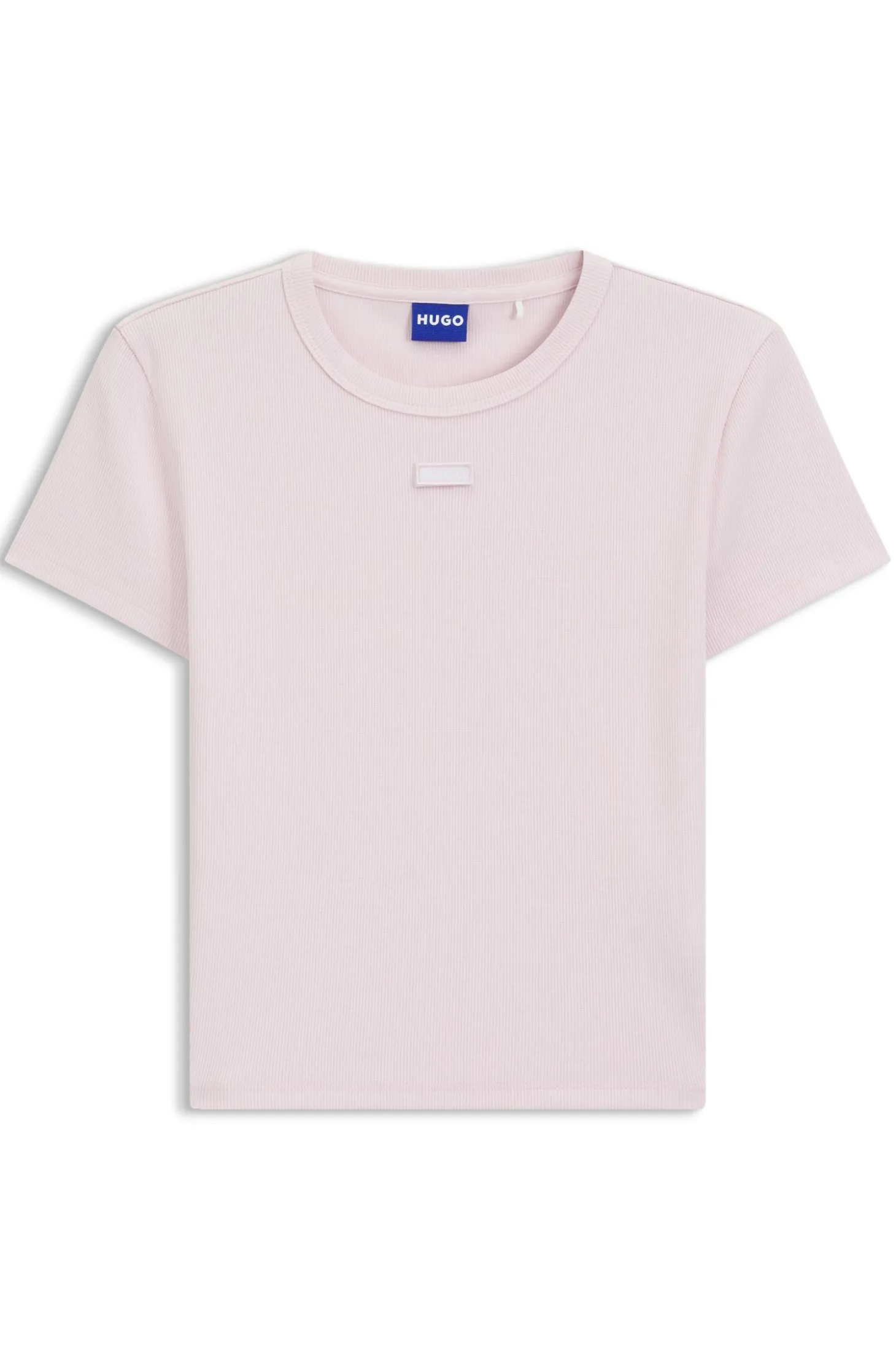 Slim-fit cropped T-shirt in stretch cotton